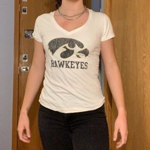 White University of Iowa Hawkeyes VNeck